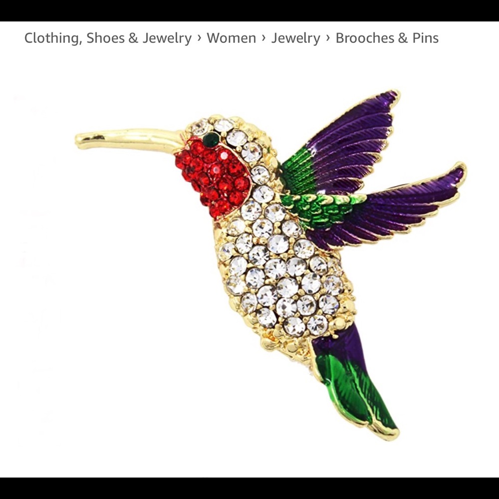 Hummingbird brooch costume jewelry.